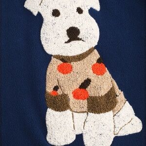 Vintage Y2K Puppy Dog Crewneck Sweatshirt Medium 90s Terry cloth Novelty